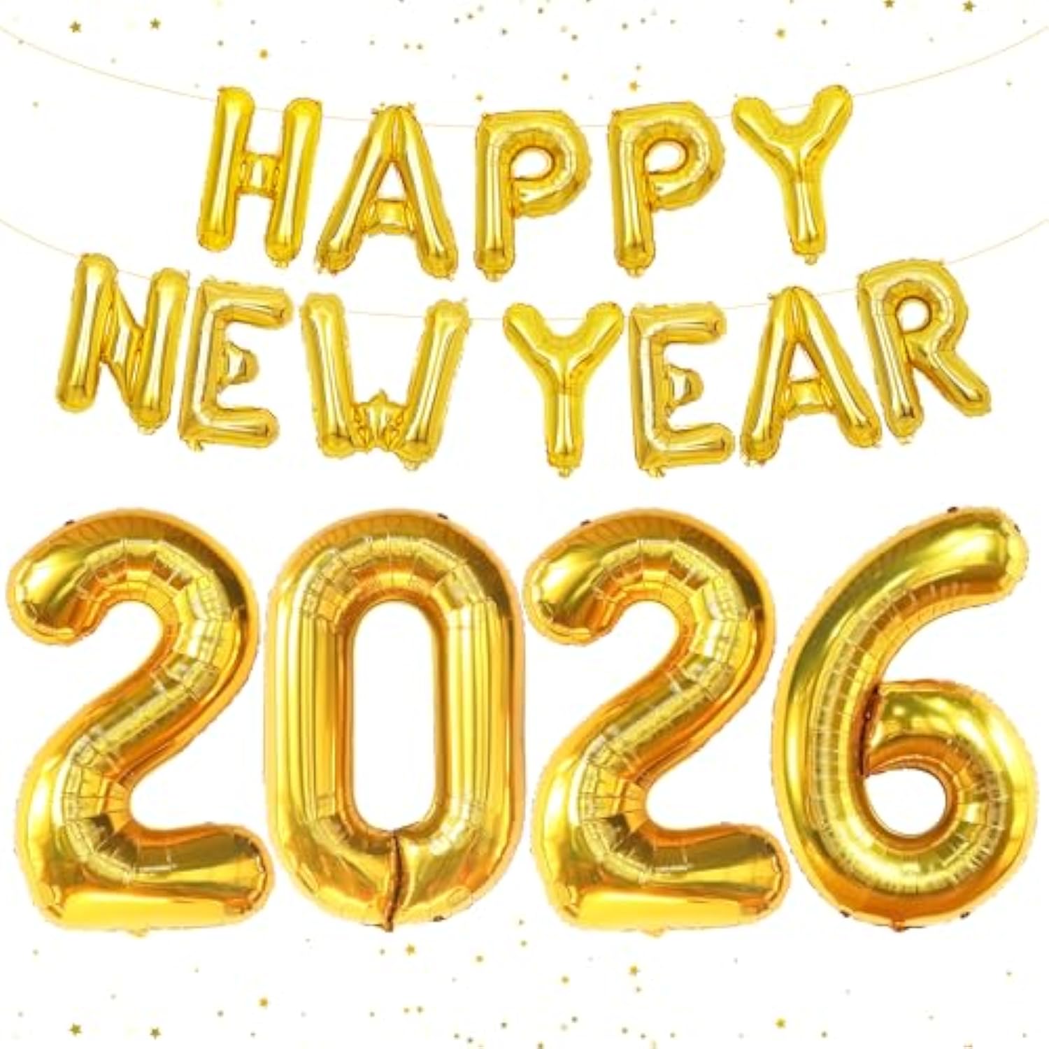 40-Inch Giant Gold "Happy New Year" Balloons 2026 NYE Party Supplies