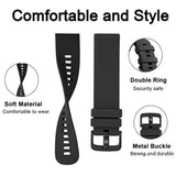 Silicone Watch Band 20mm for Garmin Vivoactive 3/5 Forerunner 645 245 Black