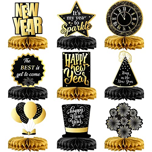 New Years Centerpieces for Tables, Pack of 9