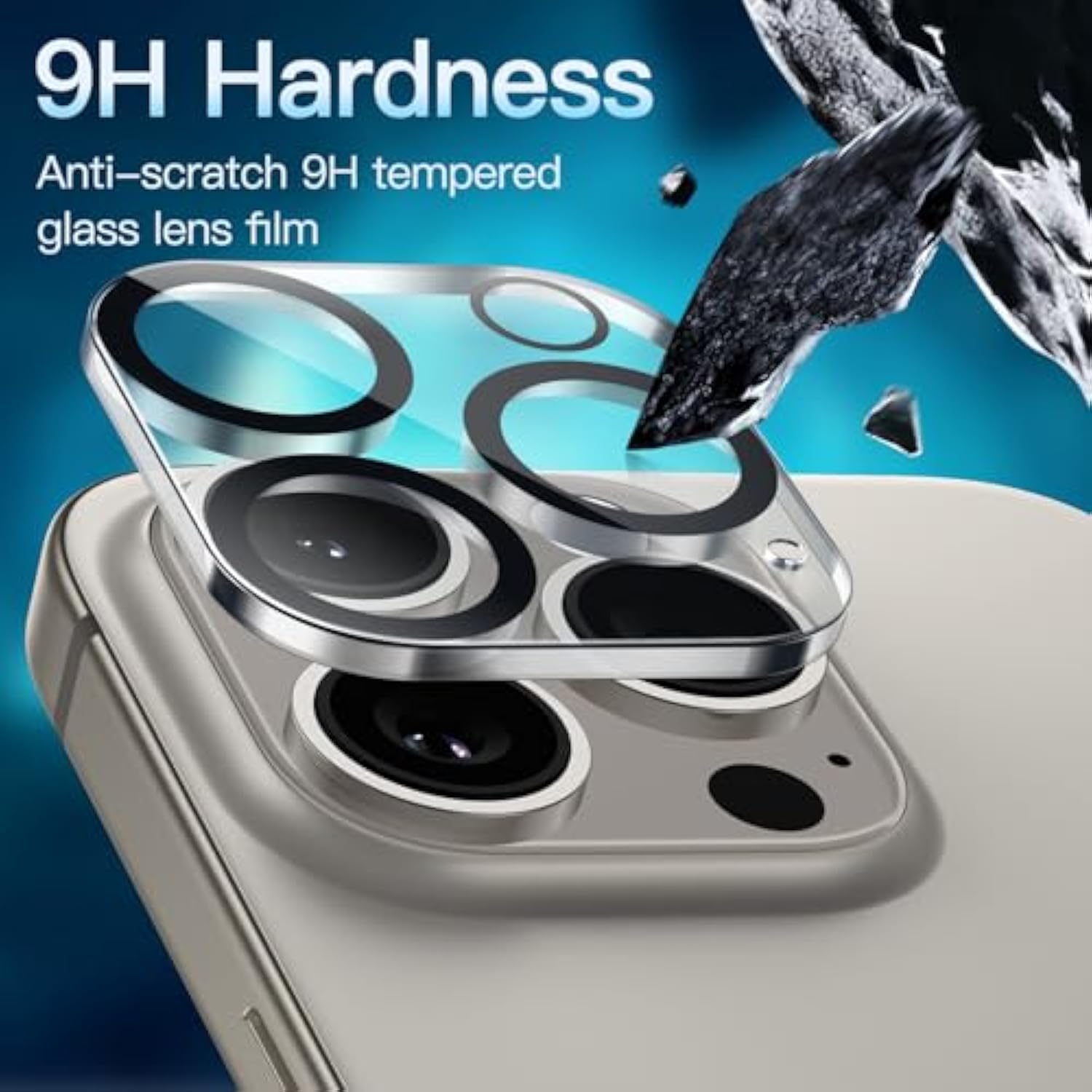 JETech Camera Lens Protector for iPhone 16 Pro 6.3-Inch and iPhone 16 Pro Max 6.9-Inch, 9H Tempered Glass, Anti-Scratch, Case Friendly, Does Not Affect Night Shots, HD Clear, 3-Pack