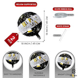 18in Silver Happy New Year 2026 Balloons Round Number Balloon Party Decor