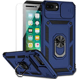iPhone 6/7/8 Plus Case with HD Screen, Camera Cover, Kickstand, Navy Blue