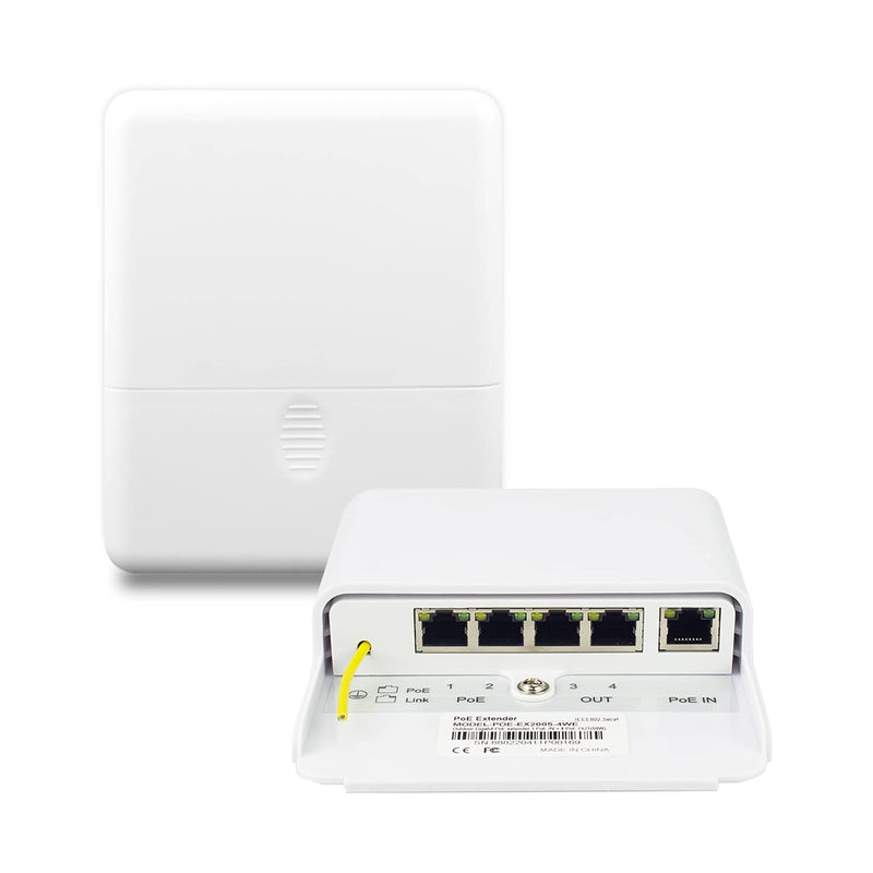 4 Port Outdoor Gigabit Poe++ Extender, Up To 100M/330Ft Ethernet Over Copper W