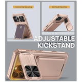 Rose Gold iPhone 16 Pro Case with Stand and Card Holder