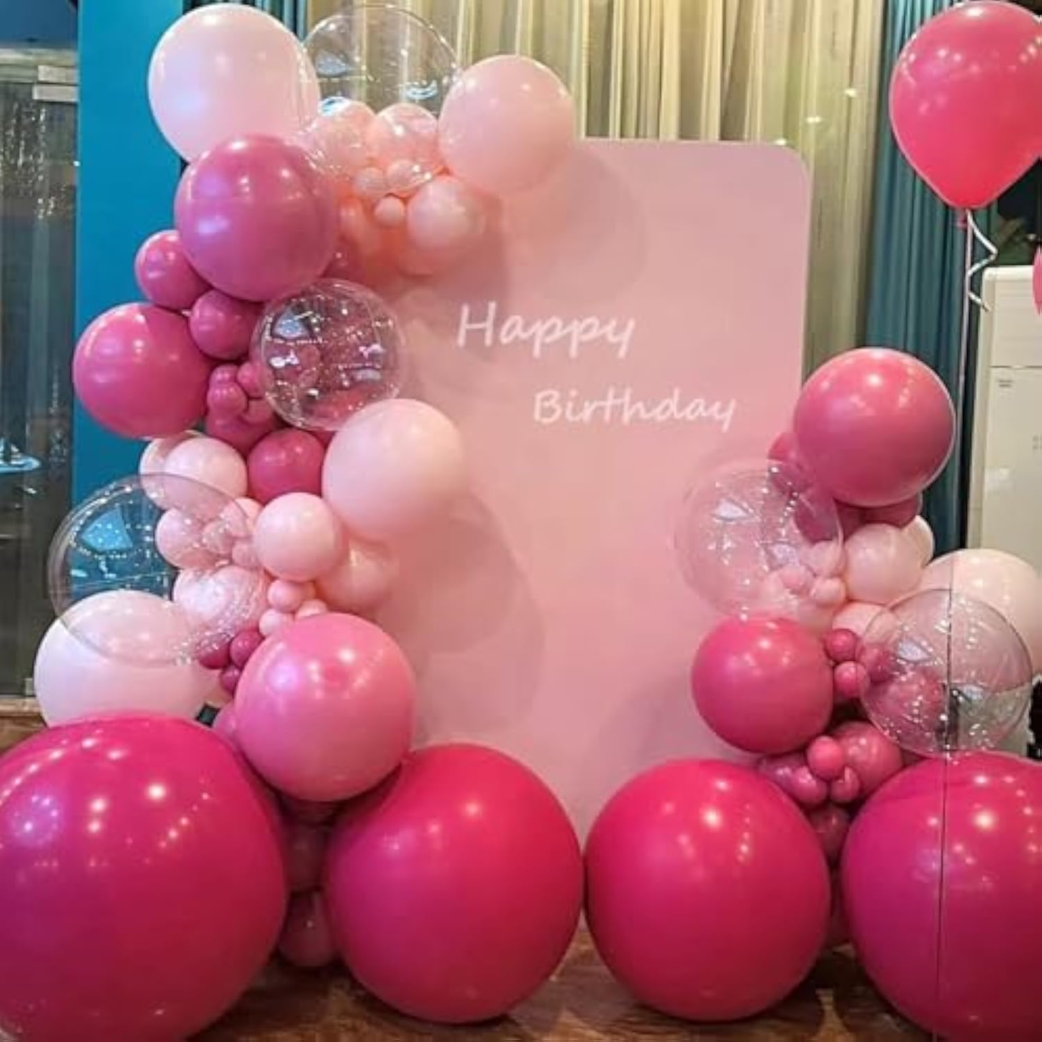 Pink Balloon Garland Arch Kit, 155 Pcs Different Shades Of Pink Balloons For Girls Women Princess Birthday Bridal Baby Shower Wedding Party Decorations