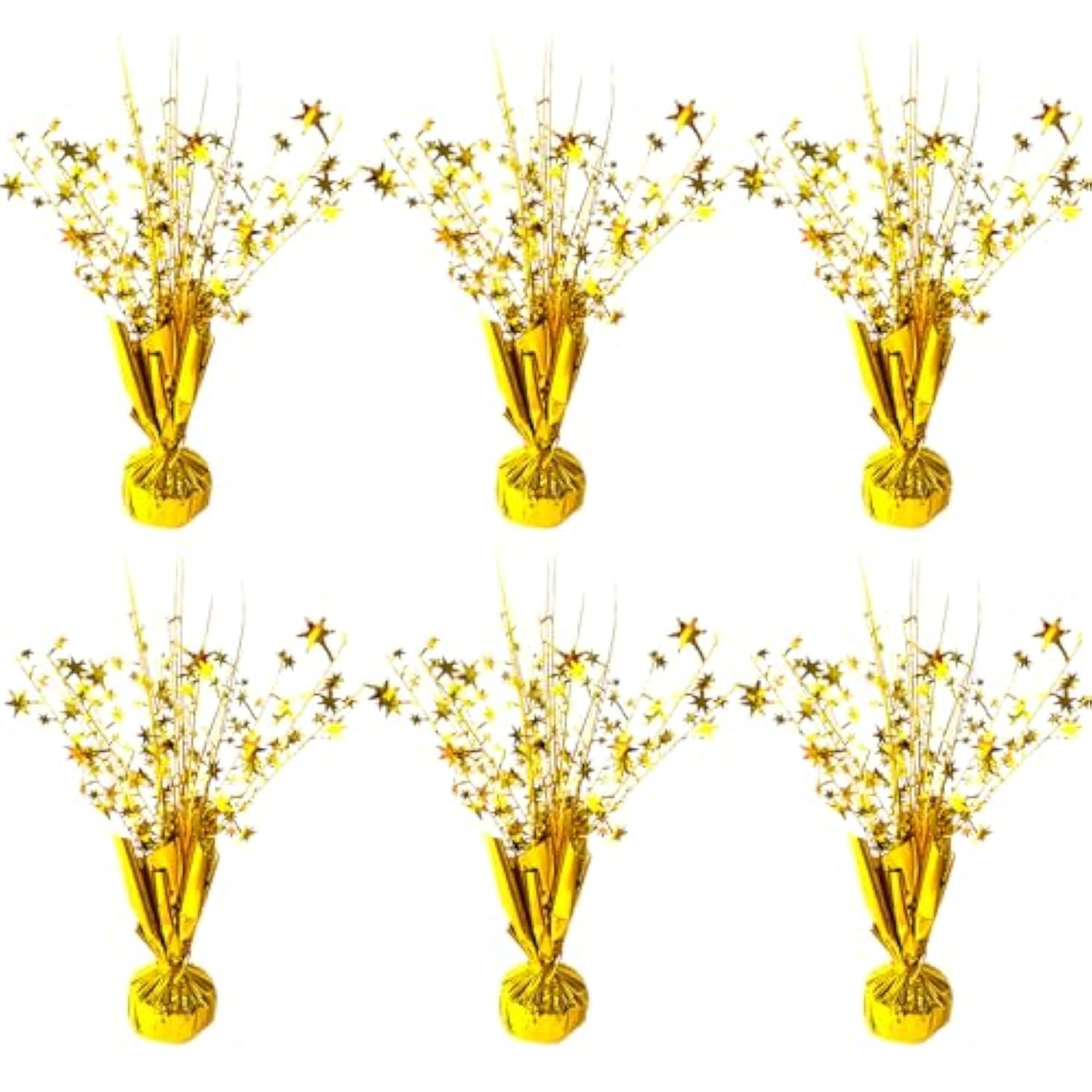 6pcs Gold Foil Starburst Table Centerpieces for Party & Holiday Decorations