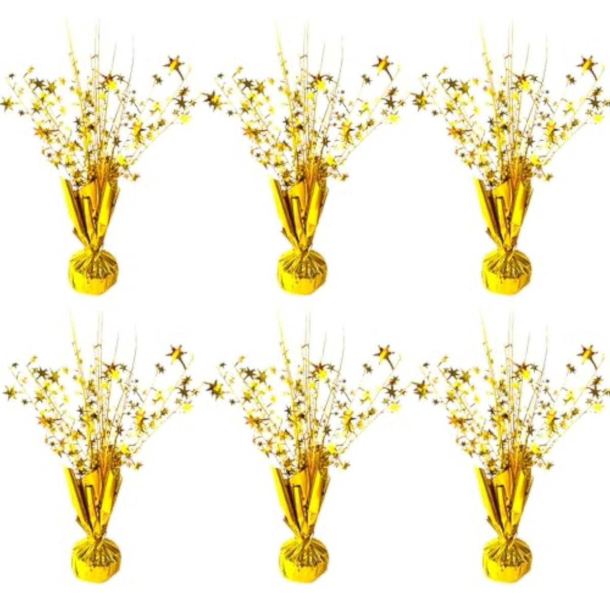 6pcs Gold Foil Starburst Table Centerpieces for Party & Holiday Decorations