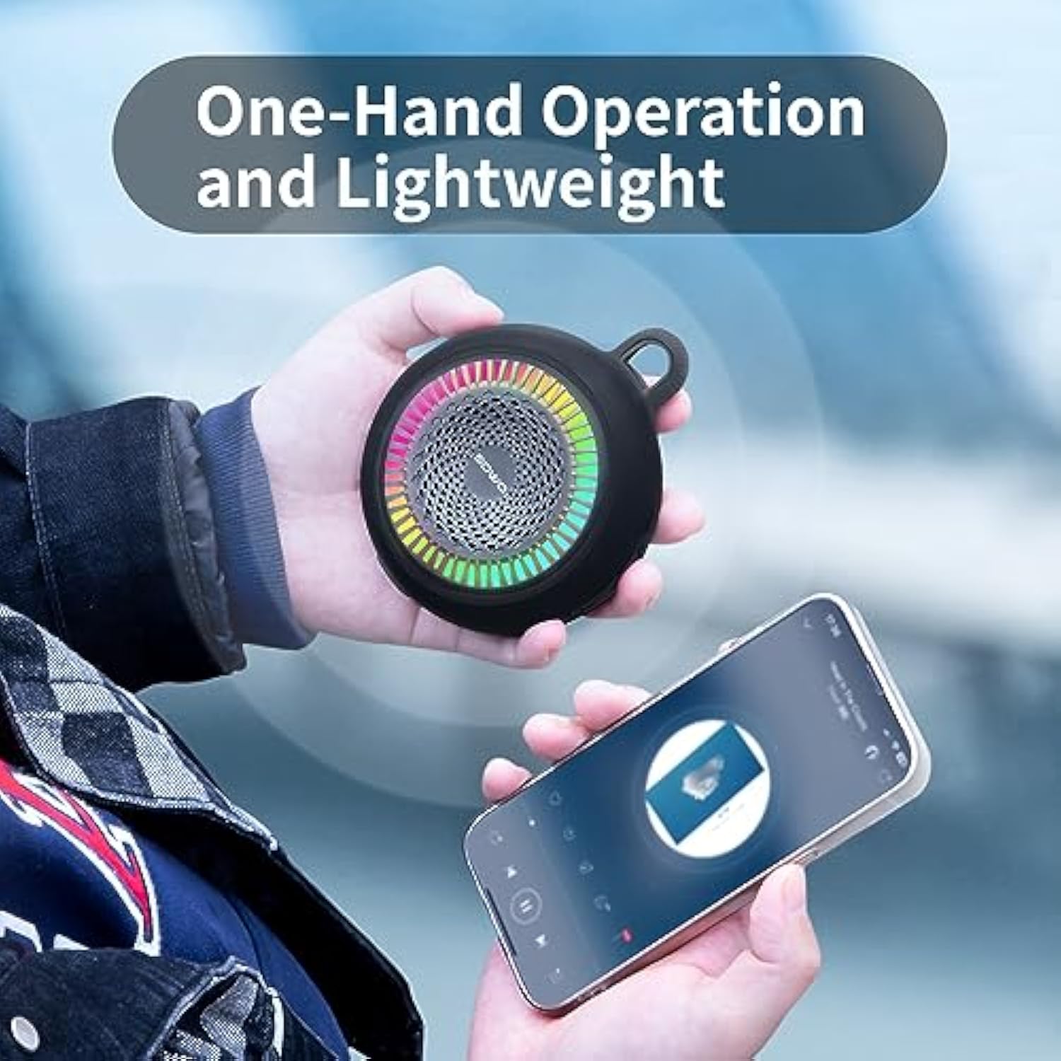 Bluetooth Shower Speaker Waterproof | Small Portable Bluetooth Speaker Wireless With Clip | Powerful Bass And Louder Volume | Colorful Lights And Lightweight | With Tws Pairing | Black