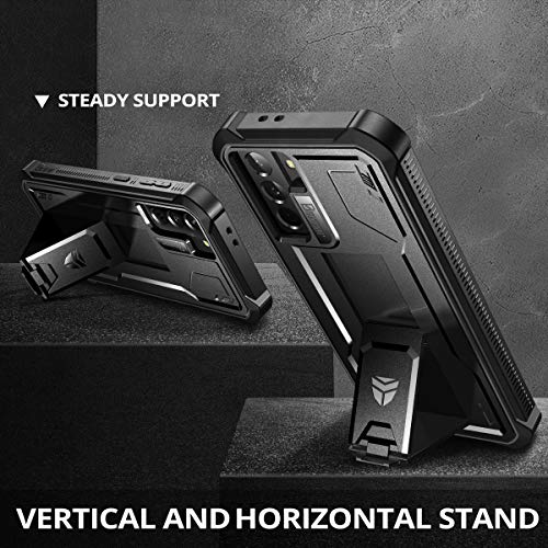 for  Galaxy S21+ Plus Case, [Built in Screen Protector and Kickstand] Heavy Duty Military Grade Protection Shockproof Protective Cover for
