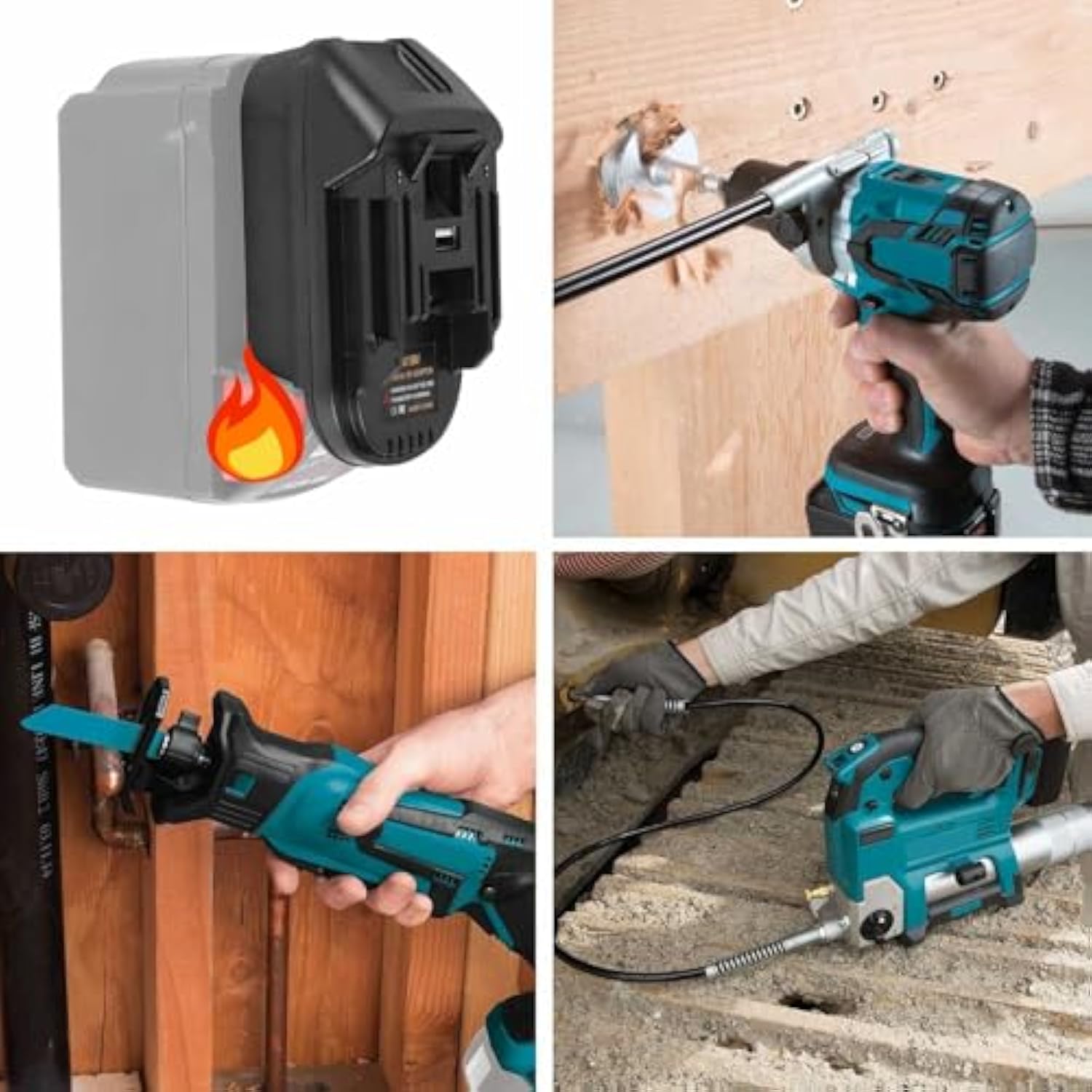 DM18M Battery Adapter for Makita 18V Tools with Dewalt 20V & Milwaukee M18