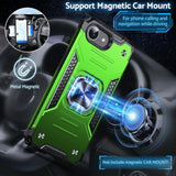 Designed For Iphone 16E Case, Military Grade Shockproof Protective Phone Case Cover With Enhanced Metal Ring Kickstand [Support Magnet Mount] For Iphone 16E 2025 6.1 Inch, Grass Green