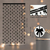 2 Pack Black Bow Party Decorations, Foil Fringe Curtains & Photo Backdrop for Parties