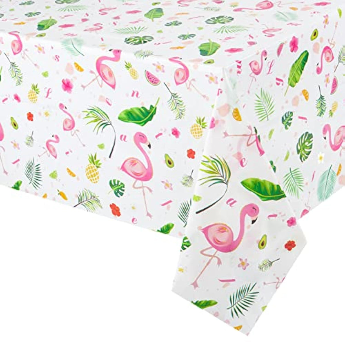 Flamingo Party Tablecloths (Set of 2): Tropical Luau Beach Theme (108" x 54")