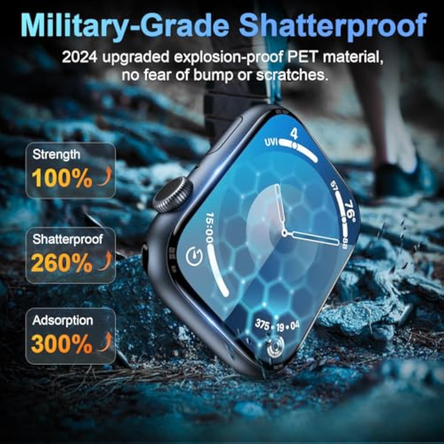 3 Pack For Apple Watch Series 9 Screen Protector 45Mm Series 8/7, [Auto Alignment Kit] 3D Full Cover Waterproof Bubble Free Anti Scratch Hd Clear Film For Iwatch 45Mm Accessories