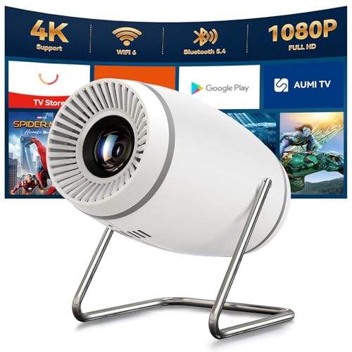 Mini Projector, Projector With Wifi And Bluetooth, 4K 1080P Support Portable Projector 180° Rotatable 130'' Screen Movie Projector Auto Keystone Compatible With Hdmi/Usb/Tv Stick/Smartphone/Laptop