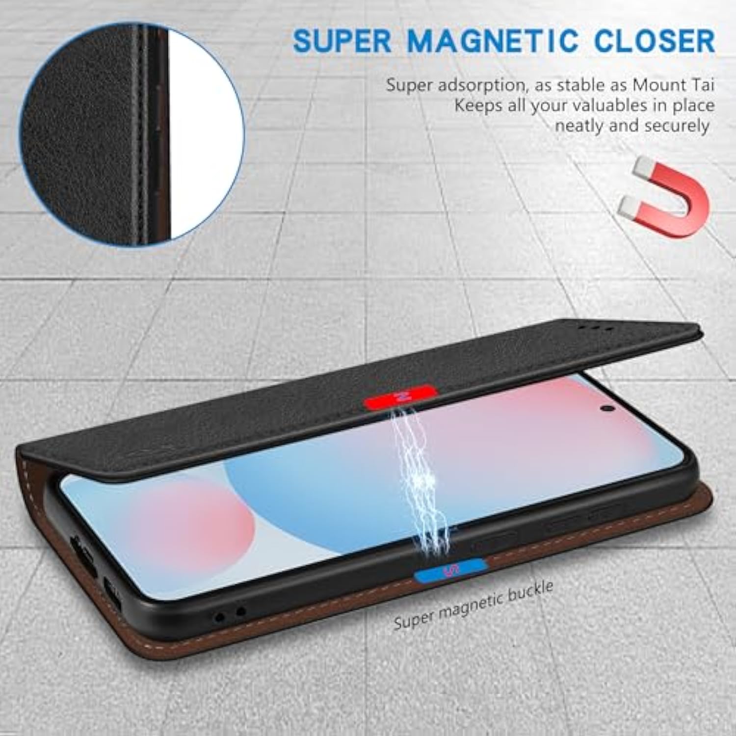 For Samsung Galaxy S25 Plus Wallet Case With [Rfid Blocking] Card Slot Stand Strong Magnetic Leather Flip Fold Protective Phone Case For Samsung Galaxy S25+ Case Wallet(Black-6.7 Inch)