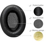 Replacement Ear Pads Compatible With Bose Quietcomfort 15/Qc25/Qc2/Qc35/Ae2/Ae2I/Ae2W/Soundlink Headphones, Earpads Cushions With Soft Protein Leather And Memory Foam (Black)