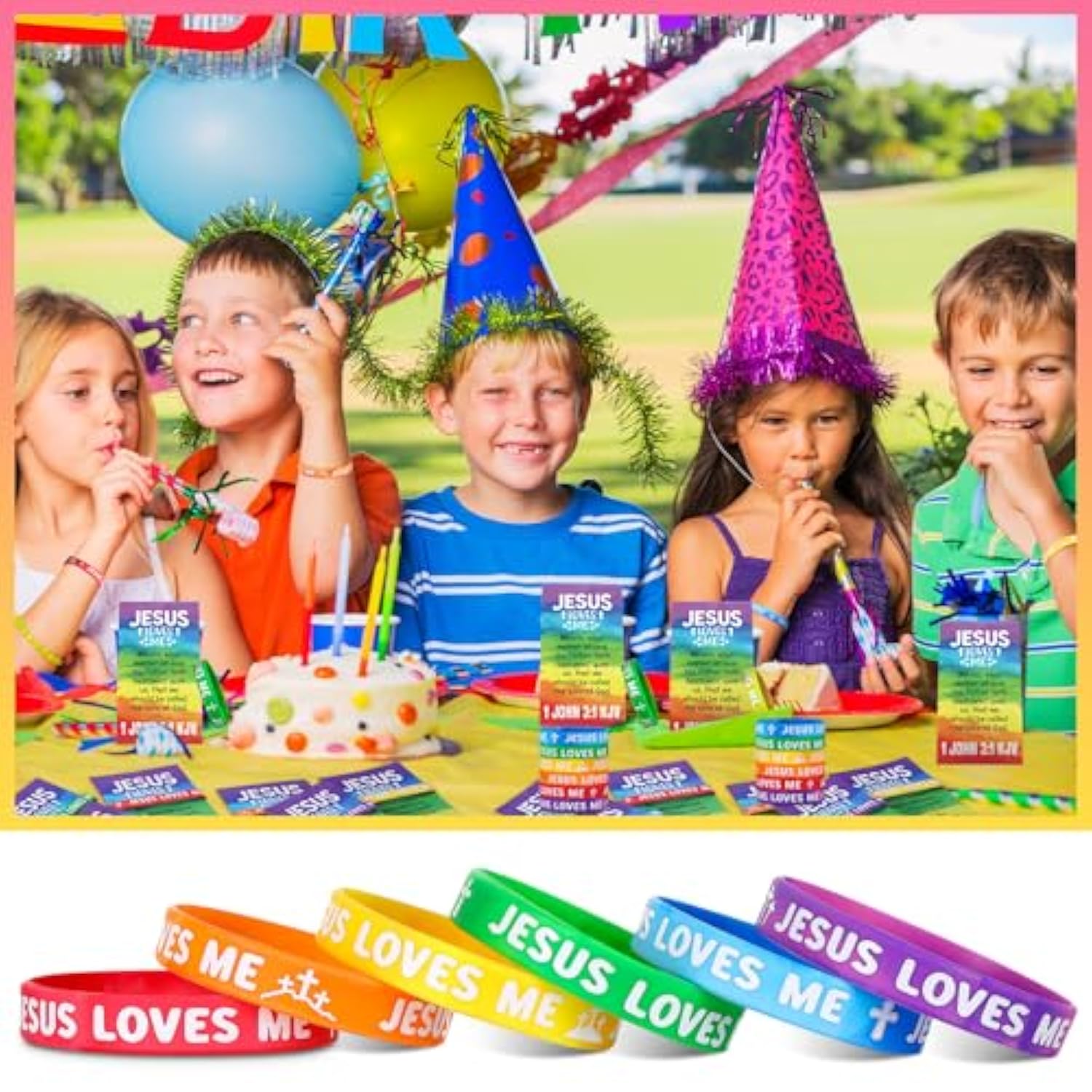 30 Sets/ 60 Pcs Jesus Loves Me Silicone Wristbands With Bible Verse Cards, Christian Religious Party Favors Gift Vbs Rubber Bracelets Wristbands For Trunk Or Treat Bible Sunday School Church
