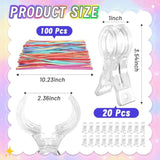 20 Pack Large Balloon Arch Clips, 3.5" Plastic Transparent Backdrop Spring Clamps, Heavy Duty Clip For Balloon Arch Kit Birthday Holidays Decoration Crafts Woodworking Photography Studios