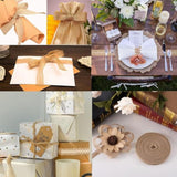 Pandahall 5 Rolls Natural Burlap Fabric Ribbon 1/4 Inches Tan Jute Lin
