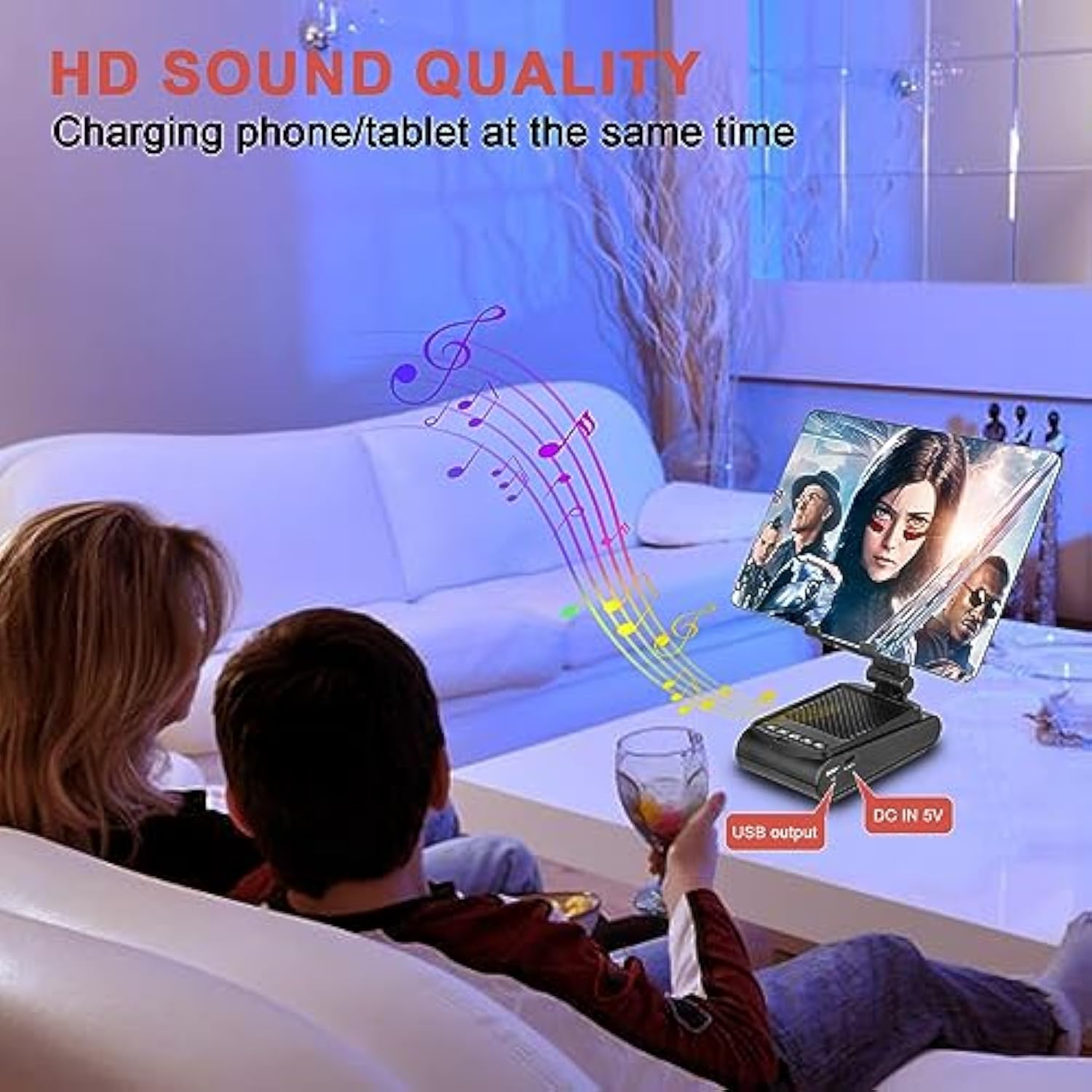 Gifts For Men,Cell Phone Stand With Wireless Bluetooth Speaker Hd Surround Sound For Home And Outdoors With Bluetooth Speaker For Desk Compatible With Iphone/Ipad/Samsung Galaxy