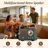 Retro Bluetooth Speaker, Portable Mini Wireless Speaker with Crystal Clear Stereo Sound, Retro Decor for Bedroom Office Kitchen, Birthday Gifts Ideas