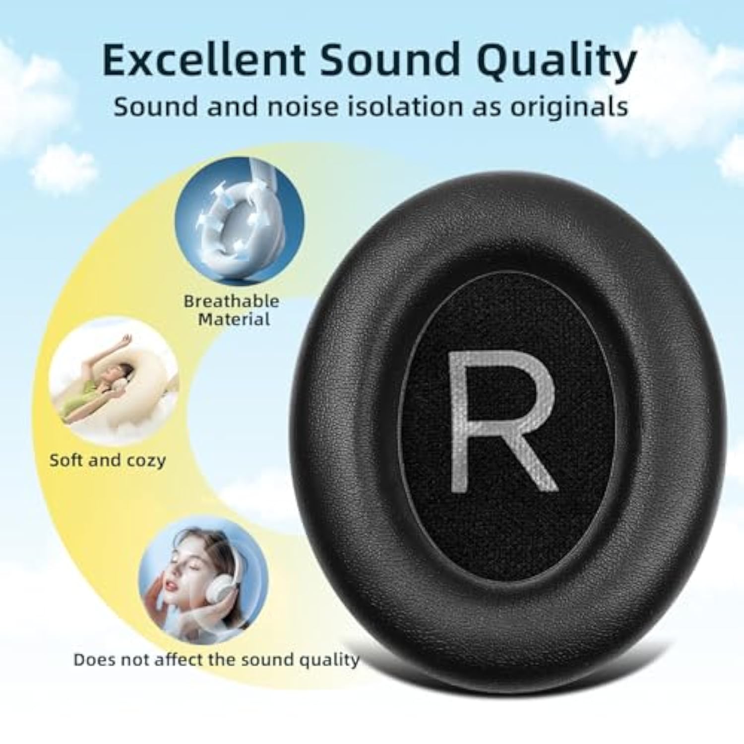 Replacement Ear Cushions For Bose 700 (Nc700) Wireless Headphones With Softer Protein Leather And High-Density Noise-Canceling Foam Ear Cushions (Black)