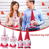 2Pcs Valentines Day Gnomes Decorations, Handmade Valentine Gnome Decor Mr & Mrs Swedish Tomte Stuffed Gnomes Plush Doll Knomes Ornaments For Girlfriend Wife Women