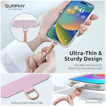 Phone Lanyard, Adjustable Phone Strap Crossbody With 2 Pack Phone Tether Tab, Premium Metal Buckles And Two-Color Braided Cell Phone Lanyard Crossbody For Women And Men, Pink & Purple