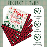 Christmas Napkins Party Decorations - 50 Pcs Jesus Is The Reason For The Season Paper Napkin Disposable Nativity Dinner Decorative Serving Happy Birthday Religious Xmas Table Supplies Decor