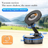Vacuum Magnetic Car Phone Holder, 360° Rotation Vacuum Suction Vehicle Cell Phnoe Mount, Foldable Retractable Automotive Smartphone Holder, Universal
