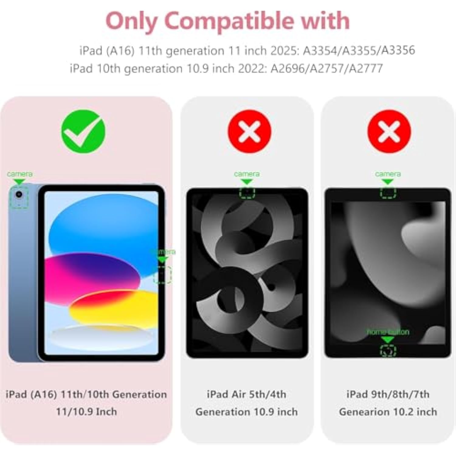 Compatible With (A16) 11Th Generation Case 11 Inch 2025, For 10Th Generation Case 10.9 Inch 2022 With Pencil Holder, Trifold Stand Protective Cover, Auto Wake/Sleep, Watermelon Pink