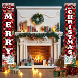 Merry Christmas Banner - Indoor Outdoor Hanging Decoration For Door, Wall, Garage - Xmas Party Decor Sign