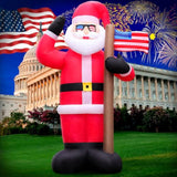 8Ft Christmas Patriotic Inflatable Outdoor Decoration, Santa Claus With American Flag, Led Lights Holiday Blow Up For Pa