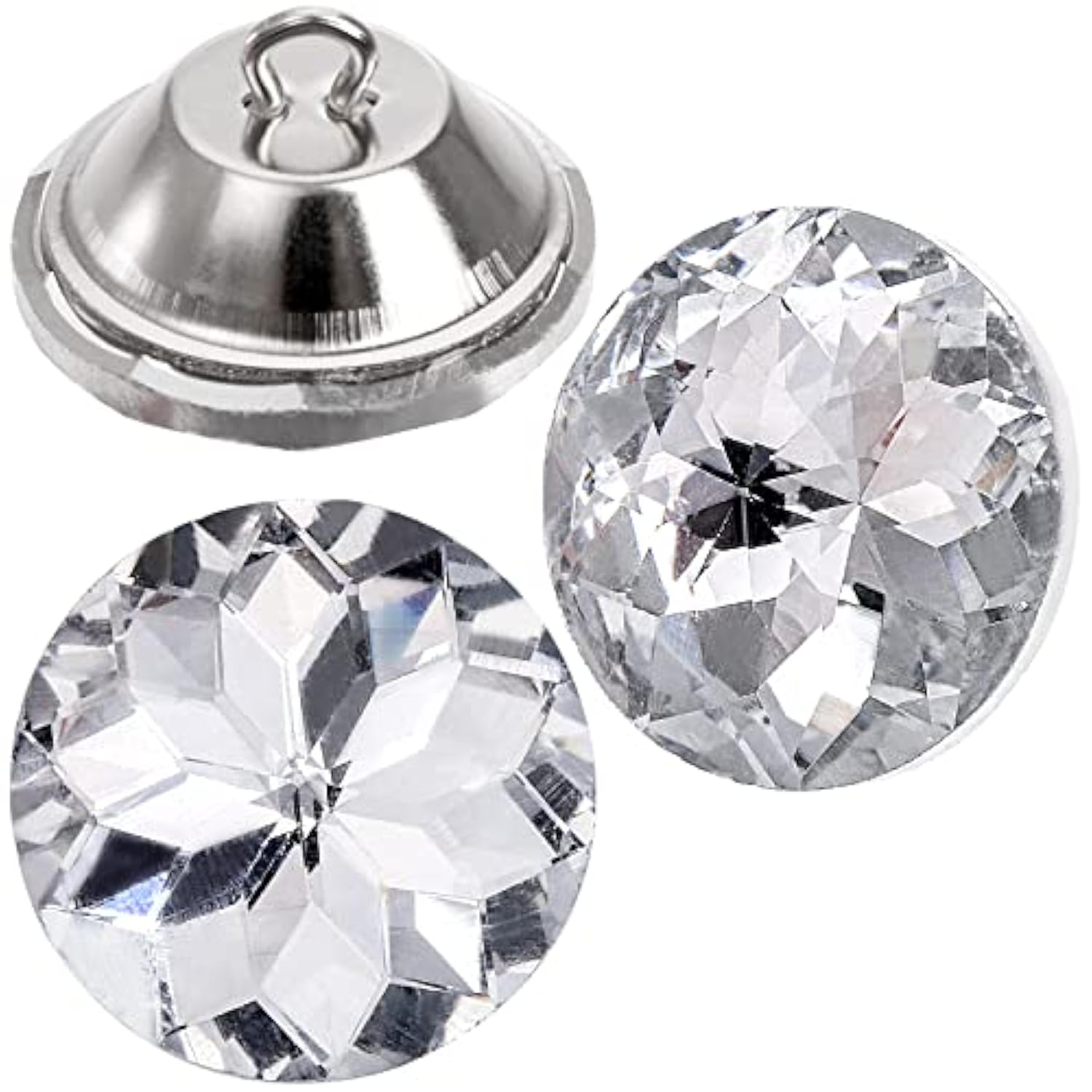100 Pcs 25Mm Rhinestone Crystal Buttons, Clear Tufting Buttons Upholst