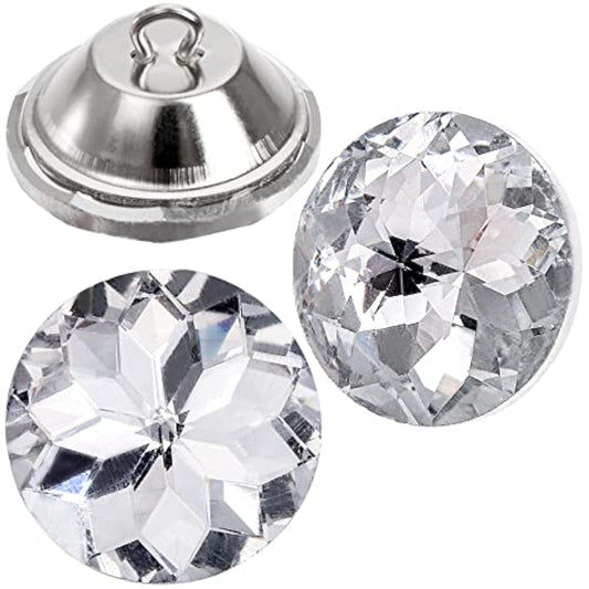 100 Pcs 25Mm Rhinestone Crystal Buttons, Clear Tufting Buttons Upholst