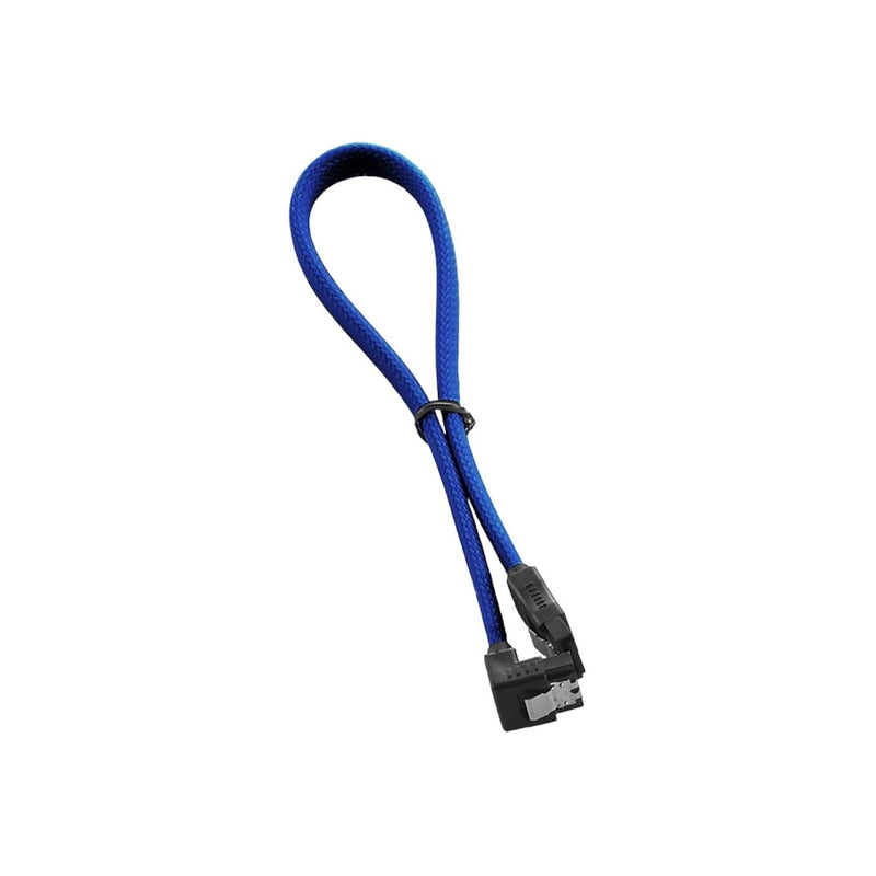 CableMod ModMesh Sleeved Right Angle SATA 3 Cable (Blue, 30cm)