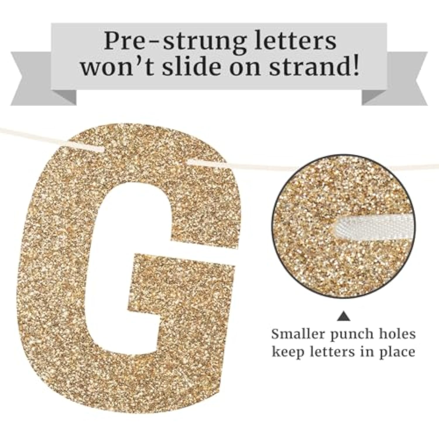 Pre-Strung You'Re An Oldie But A Goodie Birthday Banner - No Diy - Gold Glitter Funny Party Banner For Men & Women - Pre-Strung On 10 Ft Strands - Birthday Party Decorations - Did We Mention No Diy