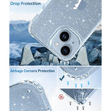 Compatible With Iphone 14 Plus Case With Screen Protector + Camera Lens Protector, [Non-Yellowing] Clear Glitter Protective Shockproof Phone Case For Women Girls, 6.7 Inch - Sparkle Clear