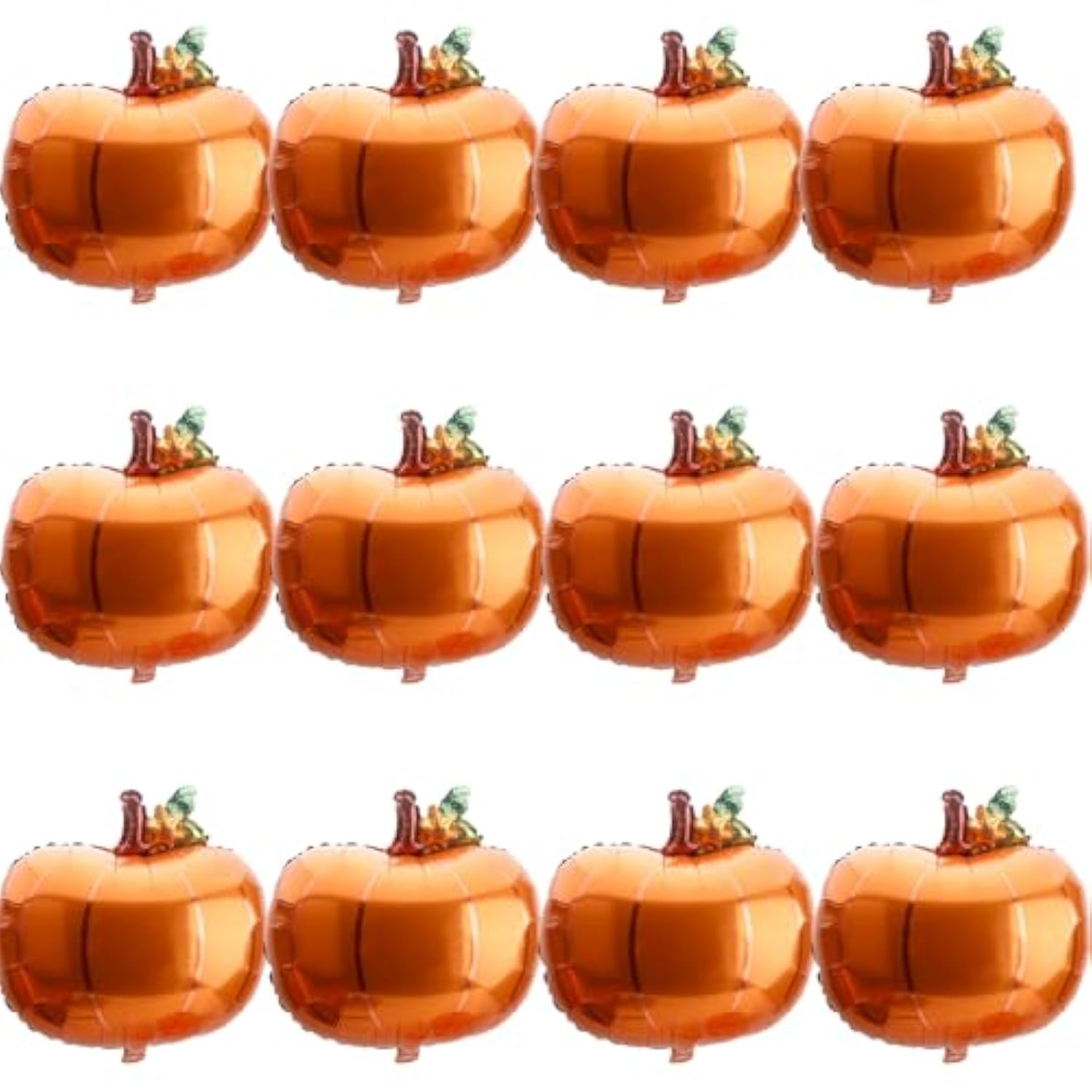 12 Pcs Pumpkin Foil Balloons Orange Fall Thanksgiving Harvest Party Decorations