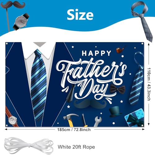 Fathers Day Banner Backdrop Fathers Day Decorations Fathers Day Backdrop for Photography Happy Fathers Day Banner Backdrop Fathers Day lndoor Outdoor Party Wall Background