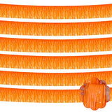 6 Pack 10 Feet Foil Fringe Garland Metallic Tinsel Streamers Banner Wall Hanging Backdrop Banner For Parade Floats, Thanksgiving, Christmas, Birthday, Halloween Party Decorations(Macaron Orange)
