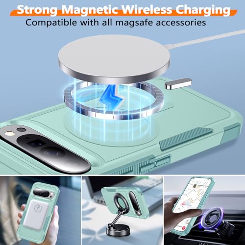 Magnetic For Google Pixel 10/Pixel 10 Pro Case[Compatible With Magsafe][Rugged Military Grade Shockproof][Scratch Resistant] Full-Body Sturdy Slim Protective Phone Cases Cover (Black/6.3 Inch)