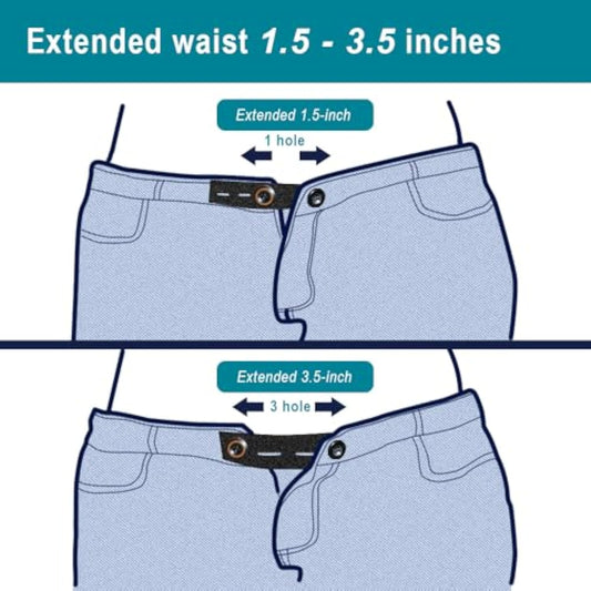 12 Pcs Elastic Waist Extenders, Adjustable Waistband Expanders For Men