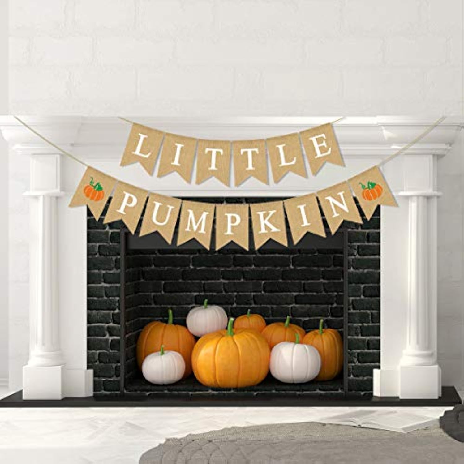 Jute Burlap Little Pumpkin Banner Fall Baby Shower Birthday Decoration