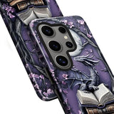 Case for  Galaxy S24 Ultra,Camera Protection Soft Glossy Phone Case - Purple Dragon Moon Book