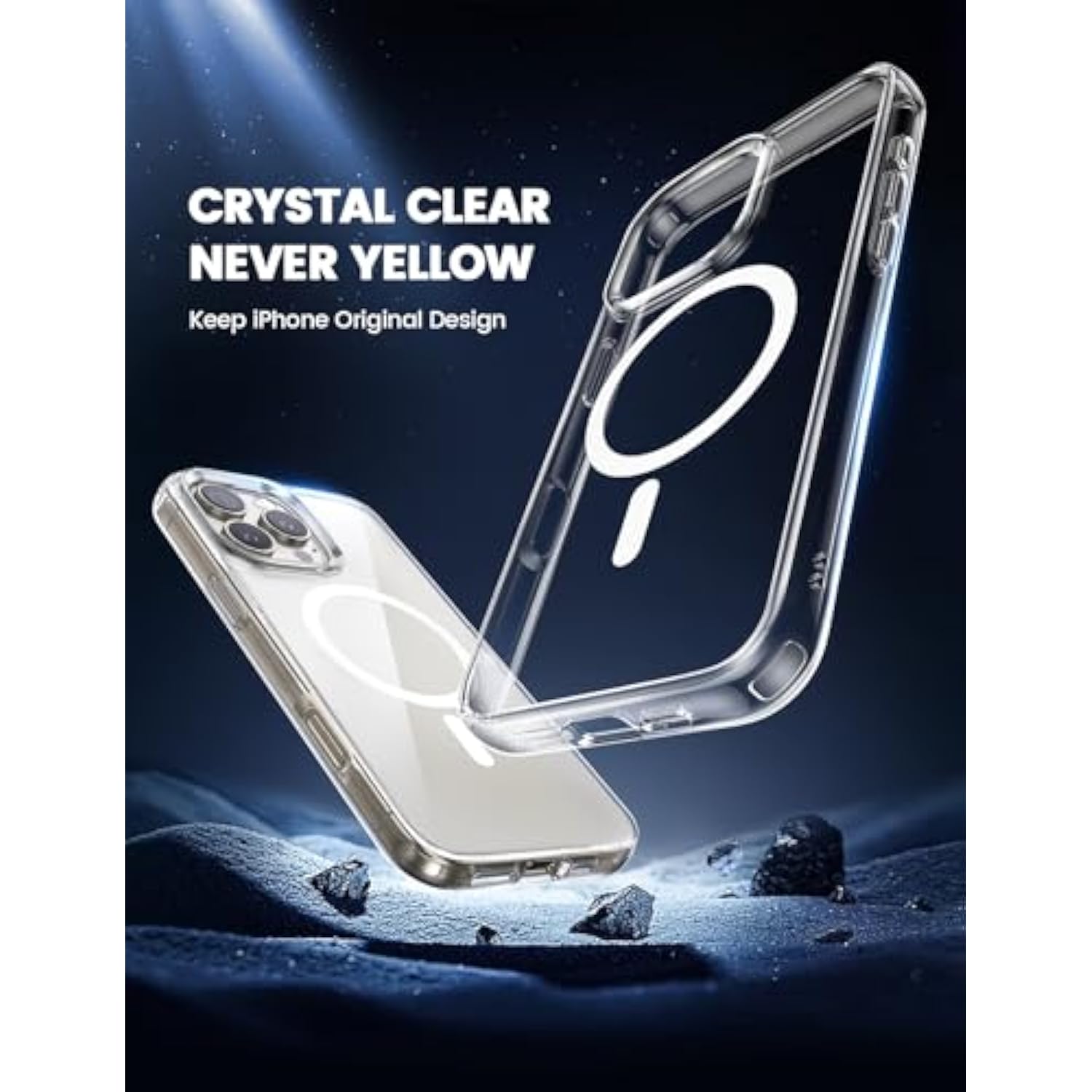 Magnetic Case For Iphone 16 Pro Max, For Magsafe - [Clear & Anti Yellow][Military Grade Drop Protection][Scratch-Resistant] Tpu Slim Magnet Protective Cover Case, Only Iphone 16 Pro Max 6.9"