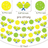 Pickleball Party Banners 4Pcs Pickleball Themed Birthday Decorations Green And Yellow Cardboard Rope