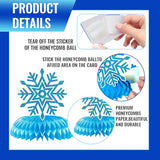 Winter Wonderland Party Decorations Honeycomb Centerpieces, 12Pcs Snowflake Decorations for Table with Snowflake Confetti, Winter Table Decorations for Holiday Birthday Baby Shower Party Supplies