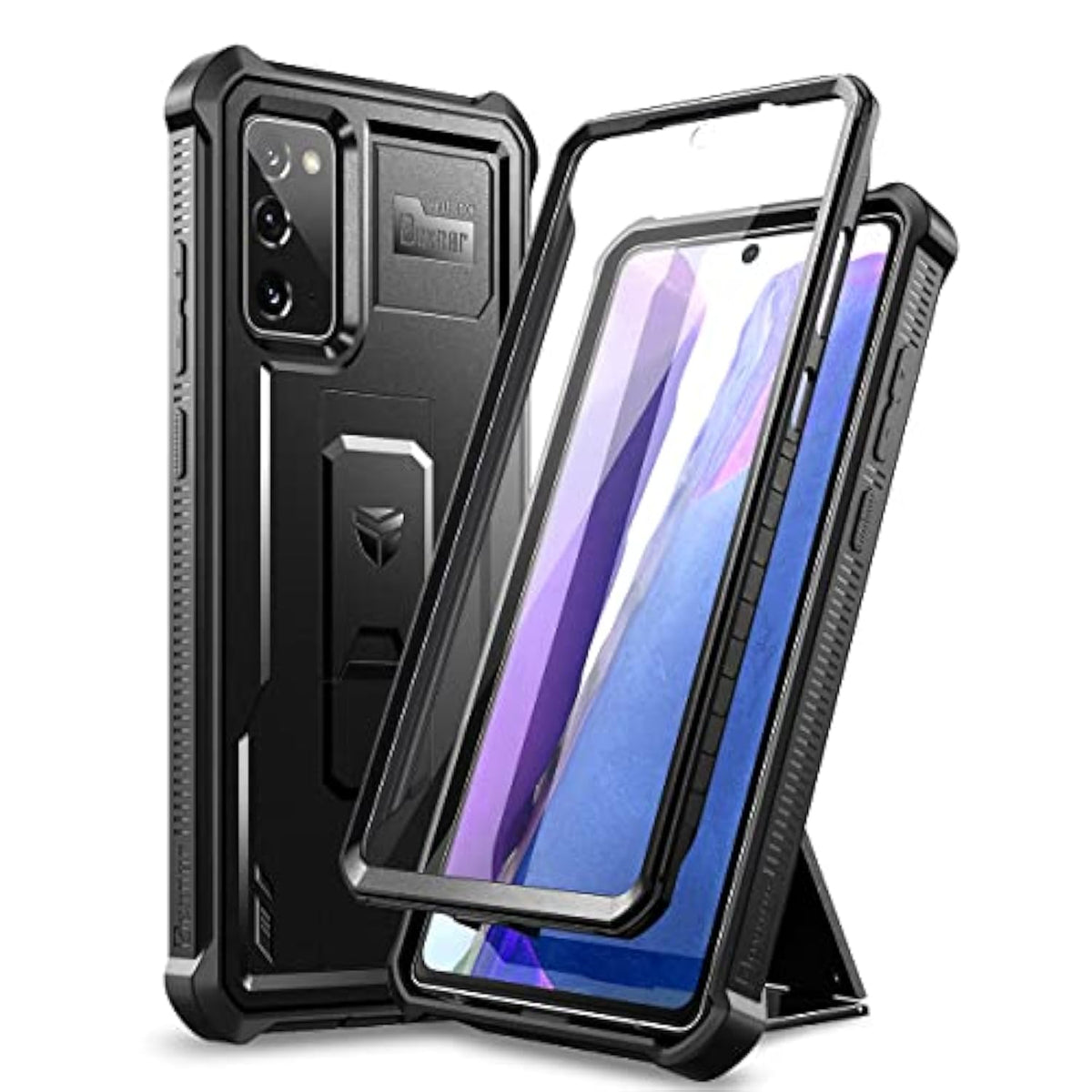 For Samsung Galaxy Note 20 5G Case, [Built In Screen Protector And Kickstand] Heavy Duty Grade Protection Shockproof Protective Cover For Samsung Galaxy Note 20 Black